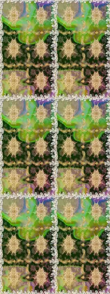 Çiçek deseni. Duvar kâğıdı barok, İspanyol kumaşı. Kusursuz raster arka plan. Kahverengi ve bej renklerde altın elementler. Şekil grafik deseni.