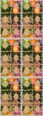 Çiçek deseni. Duvar kâğıdı barok, İspanyol kumaşı. Kusursuz raster arka plan. Kahverengi ve bej renklerde altın elementler. Şekil grafik deseni.