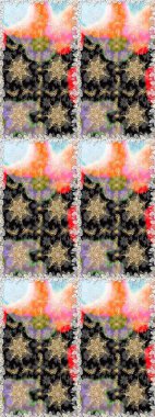 Çiçek deseni. Duvar kâğıdı barok, İspanyol kumaşı. Kusursuz raster arka plan. Kahverengi ve bej renklerde altın elementler. Şekil grafik deseni.