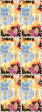 Çiçek deseni. Duvar kâğıdı barok, İspanyol kumaşı. Kusursuz raster arka plan. Kahverengi ve bej renklerde altın elementler. Şekil grafik deseni.