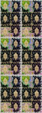 Çiçek deseni. Duvar kâğıdı barok, İspanyol kumaşı. Kusursuz raster arka plan. Kahverengi ve bej renklerde altın elementler. Şekil grafik deseni.