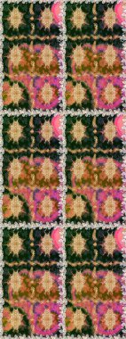 Çiçek deseni. Duvar kâğıdı barok, İspanyol kumaşı. Kusursuz raster arka plan. Kahverengi ve bej renklerde altın elementler. Şekil grafik deseni.