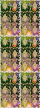 Çiçek deseni. Duvar kâğıdı barok, İspanyol kumaşı. Kusursuz raster arka plan. Kahverengi ve bej renklerde altın elementler. Şekil grafik deseni.