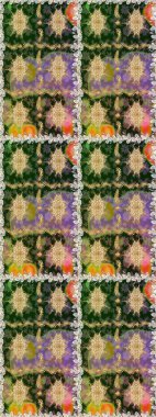 Çiçek deseni. Duvar kâğıdı barok, İspanyol kumaşı. Kusursuz raster arka plan. Kahverengi ve bej renklerde altın elementler. Şekil grafik deseni.