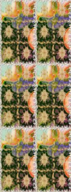 Çiçek deseni. Duvar kâğıdı barok, İspanyol kumaşı. Kusursuz raster arka plan. Kahverengi ve bej renklerde altın elementler. Şekil grafik deseni.