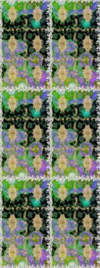 Çiçek deseni. Duvar kâğıdı barok, İspanyol kumaşı. Kusursuz raster arka plan. Kahverengi ve bej renklerde altın elementler. Şekil grafik deseni.