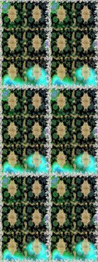 Çiçek deseni. Duvar kâğıdı barok, İspanyol kumaşı. Kusursuz raster arka plan. Kahverengi ve bej renklerde altın elementler. Şekil grafik deseni.