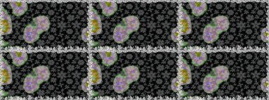 Çiçek deseni. Duvar kâğıdı barok, İspanyol kumaşı. Kusursuz raster arka plan. Kahverengi ve bej renklerde altın elementler. Şekil grafik deseni.