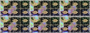 Çiçek deseni. Duvar kâğıdı barok, İspanyol kumaşı. Kusursuz raster arka plan. Kahverengi ve bej renklerde altın elementler. Şekil grafik deseni.