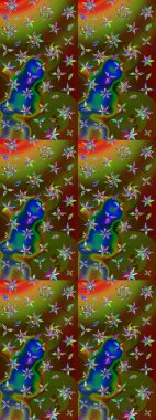 Üst manzara, yumuşak stil. Sevgililer günü ve tebrik kartı konsepti için şık bir davetiye. Yeşil ve kahverengi renkte manzaralı çiçek deseni. Çiçek kompozisyonu, el boyası, hassas şablon..