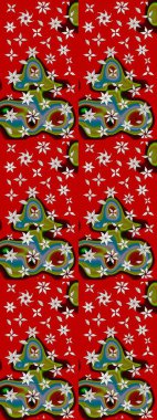 Raster illüstrasyonu. Kırmızı ve kahverengi renklerde. 3D çiçekler, çizim.