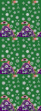 Güzel suluboya çiçekler, parlak resimler ilham verici yeşil ve nötr çiçek desenli eskiz arka planı. Raster..