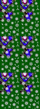 Sevimli çiçek raster deseni. Modaya uygun kumaş deseni. Düz Çiçek Elementleri Tasarımı. Renkli Yaz Teması çizim şablonu.