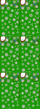 Yeşil ve nötr renklerde güzel bir tekstil. Suluboya çiçekli çiçek deseni. Raster illüstrasyonu.