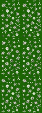 Yeşil ve nötr renklerde. Çiçek buketleriyle klasik bir eskiz şekli. Raster illüstrasyonu.