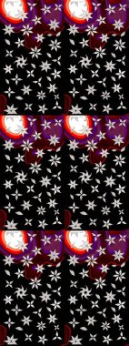 Kabile sanatı boho baskısı, klasik çiçek arkaplanı. Arkaplan dokusu, duvar kağıdı, siyah ve nötr renklerde çiçek teması. Soyut etnik raster çizim kalıbı.