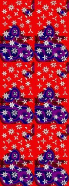 Kırmızı ve mavi çiçekli bahar çiçekleri. Küçük çiçekte güzel bir desen. Moda baskıları için zarif bir şablon. Motley illüstrasyonu. Küçük renkli çiçekler..