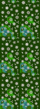 Elle çizilmiş sonbahar çiçeği deseni. Doodle tarzı. Tekstil ve kapak tasarımı için mükemmel. Yeşil ve nötr renklerde çiçekler. Renkli yeşil ve nötr çizim deseni.