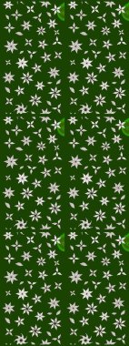 Asya tekstil tarzında. Yeşil ve nötr renklerde çiçekler. Raster illüstrasyonu. Raster illüstrasyonu. Çiçek desenini çiz.