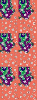 Hediye ambalaj kağıdı, tebrik kartları, posterler ve pankart tasarımı. Çiçekler turuncu ve nötr renklerde. Raster düz çiçek çizim deseni.