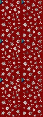 Çiçekler. Vadinin çiçekleri kırmızı ve nötr renklerde. Soyut etnik raster çizim kalıbı.