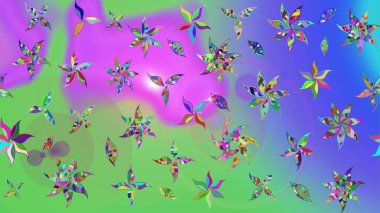 Karalama çiçeği. Güzel kumaş deseni. Raster illüstrasyonu. Renkli Bahar Teması eskiz kalıbı. Zentangle soyut çiçekleri. Düz Çiçek Elementleri Tasarımı.