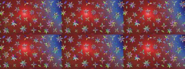 Kahverengi ve kırmızı renkte çiçekler. Çiçek desenli çizim. Asya tekstil tarzında. Raster illüstrasyonu. Raster illüstrasyonu.