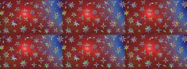 Kahverengi ve kırmızı renkte çiçekler. Çiçek desenli çizim. Asya tekstil tarzında. Raster illüstrasyonu. Raster illüstrasyonu.