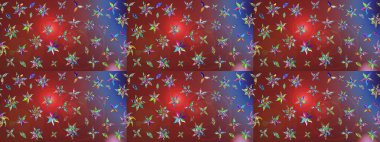 Renkli Yaz Temalı eskiz kalıbı. Raster Illustrasyon 'daki Çiçek Deseni' nin son moda çizimi. Güzel kumaş deseni. Düz Çiçek Elementleri Tasarımı.