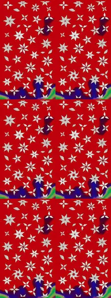 Kırmızı ve nötr çiçekli eskiz deseni, suluboya çiçek deseni, şirin çiçek, duvar kağıdı, kart veya kumaş için fayanslı. Raster - stok.