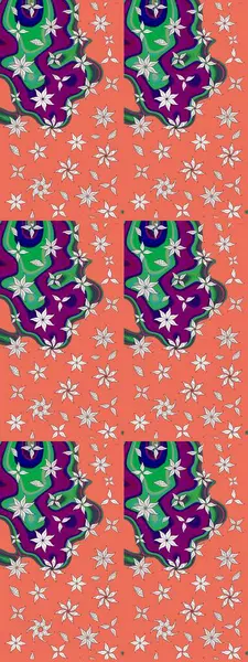 Hediye ambalaj kağıdı, tebrik kartları, posterler ve pankart tasarımı. Çiçekler turuncu ve nötr renklerde. Raster düz çiçek çizim deseni.