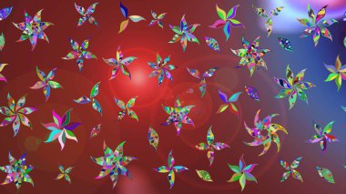 Raster illüstrasyonu. Küçük bir çiçekte eskiz deseni. Güzel kumaş deseni. Güzel çiçek arkaplanı..