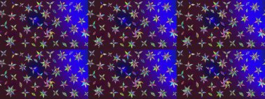 Raster illüstrasyonundaki çiçek desenli çizim. Renkli Bahar Teması eskiz kalıbı. Süslü kumaş deseni. Düz Çiçek Elementleri Tasarımı.