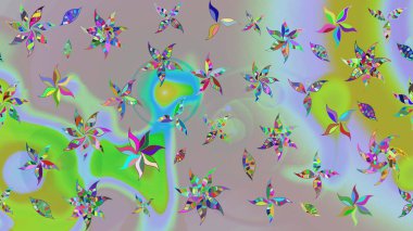 Raster illüstrasyonu. Küçük çaplı çiçeklerdeki basit şirin desenler. Tekstil veya kitap kapakları, imalat, duvar kağıtları, baskı, hediye paketi ve yapıştırma kitabı için çiçek eskiz geçmişi.