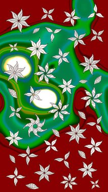 Yumuşak fayans. Raster 'ın taze dokusu. Paketleme, tekstil, duvar kâğıdı için çiçek eskizi. Klasik çiçek desenli. Yumuşak pamuk tasarımı.