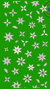 Çiçek desenli çizim. Asya tekstil tarzında. Raster illüstrasyonu. Düz Çiçek Elementleri Tasarımı. Renkli Bahar Teması eskiz kalıbı. Güzel kumaş deseni.