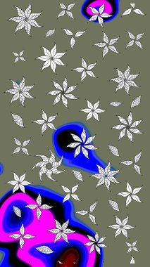 Raster. Raster illüstrasyonu. Kumaş, tekstil, duvar kağıdı baskısı için. Eski usul. Eskiz geçmişi. Tomurcukları çiçekli sevimli çiçek deseni..