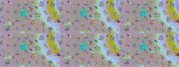 Raster deseni. Tarafsız ve gri renklerde yaz çiçekleri. Küçük çiçekteki sevimli çiçek deseni. Raster illüstrasyonu.