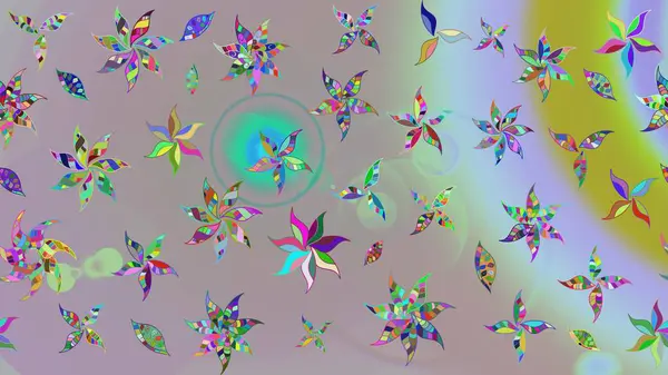 Tarafsız ve gri renklerde. Raster illüstrasyonu. Çiçekli güzel suluboya desen.