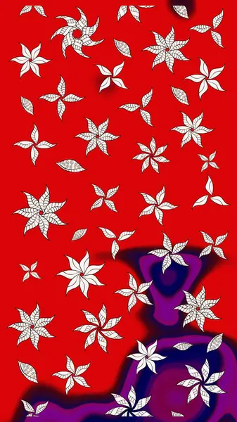 Renkli Bahar Teması eskiz kalıbı. Zentangle soyut çiçekleri. Güzel kumaş deseni. Raster illüstrasyonu. Düz Çiçek Elementleri Tasarımı. Çiçek tozu..