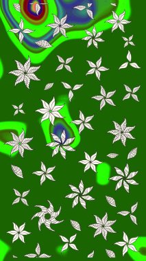 Düz Çiçek Elementleri Tasarımı. Yeşil ve nötr renklerde çiçekler. Renkli Bahar Teması eskiz kalıbı. Çiçekle çizim deseni.