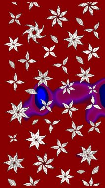 Güzel kumaş deseni. Raster Illustrasyon 'daki Çiçek Deseni' nin son moda çizimi. Renkli Yaz Temalı eskiz kalıbı. Düz Çiçek Elementleri Tasarımı.