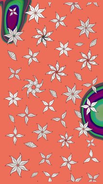 Modern gelişim turuncu ve nötr raster arka plan duvar kâğıdı çizgileri, desenli desenli desenli çiçekler, çiçekli süsler. Çiçekli el çizimi çizimi deseni.