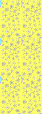 Küçük sarı ve beyaz çiçeklerle oldukça eski bir besin torbası deseni. Tekstil, kumaş, kapaklar, duvar kağıtları, baskı, paket, koleksiyon defteri, örgü, dekupaj için çiçek arkaplanı..