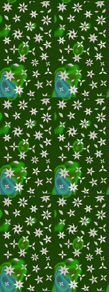 Vadinin çiçekleri yeşil ve nötr renklerde. Raster çiçek desenleri çiziyor..