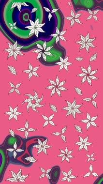 Pembe ve nötr çiçekli eskiz deseni, suluboya çiçek deseni, şirin çiçek, duvar kağıdı, kart veya kumaş için fayanslı. Raster - stok.