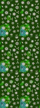 Vadinin çiçekleri yeşil ve nötr renklerde. Raster çiçek desenleri çiziyor..