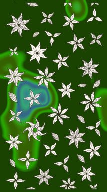 Yumuşak, yaz çiçekli arka plan. Yeşil ve nötr renklerde çiçekler. Raster çiçek desenli ve çiçekli..