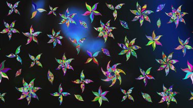 Gri ve mavi renkte çiçekler. Küçük çiçekte sevimli çiçek deseni var..