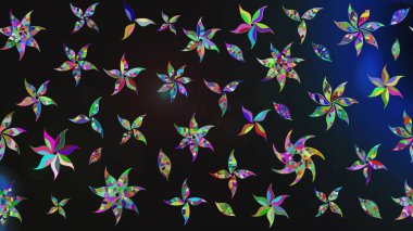 Raster. Gri ve mavi renkli güzel çiçekli çizim deseni, suluboya çiçek deseni, duvar kağıdı, kart veya kumaş için fayanslı..